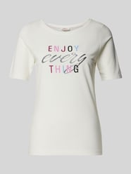 T-Shirt mit Statement-Print Modell 'Enjoy' von s.Oliver RED LABEL Beige - 27