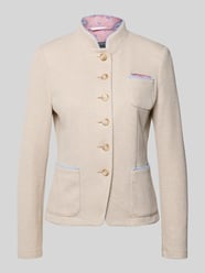 Marynarka w kroju slim fit ze stójką i naszywanymi kieszeniami od White Label - 9