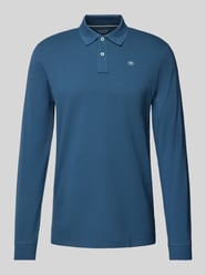 Regular Fit Langarmshirt in Piqué-Optik aus reiner Baumwolle von Tom Tailor Blau - 45