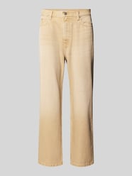 Straight fit jeans van puur katoen in 5-pocketmodel van REVIEW Beige - 27