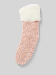 Socken mit Zopfmuster von CAPELLI NEW YORK Rosa - 12