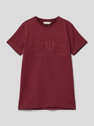 T-Shirt mit Label-Stitching Modell 'TONAL' von Gant Rot - 15