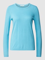Shirt met lange mouwen en geribde ronde hals van edc By Esprit Blauw / turquoise - 14