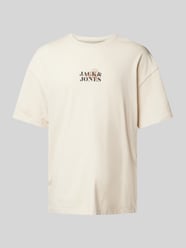 T-Shirt mit Label-Print Modell 'PRAIA' von Jack & Jones Beige - 14