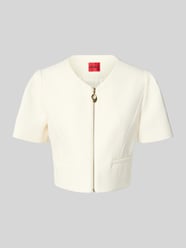Krój slim fit krótki żakiet z domieszką wiskozy model 'Ambelle' od HUGO - 47