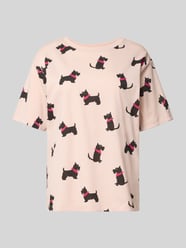 Pyjamabovendeel in all-over look met ronde hals van Jake*s Casual Fuchsia - 11