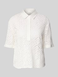 Bluzka szydełkowa o kroju regular fit z czystej bawełny od Christian Berg Woman - 15
