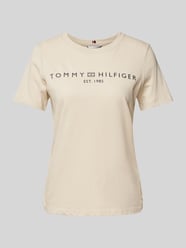 T-Shirt mit Label-Print von Tommy Hilfiger Beige - 39