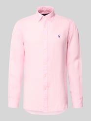 Koszula casualowa o kroju regular fit z czystego lnu od Polo Ralph Lauren Fuksjowy - 35