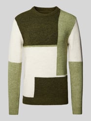 Gebreide pullover met ribboorden van Blend Groen - 7