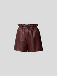 Ledershorts mit Raffung  von Forte Forte Braun - 6