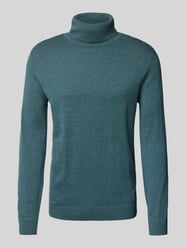 Regular Fit Rollkragenpullover aus reiner Baumwolle mit Logo-Stitching von Tom Tailor Blau - 6