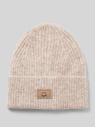 Czapka beanie z dodatkiem wełny i naszywką z motywem od Jake*s Casual Brązowy - 12