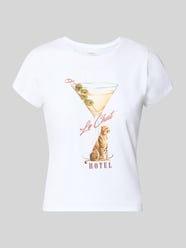 T-shirt z detalem z logo model 'LEOPARDTINI' od GUESS - 25