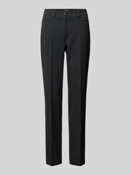 Straight leg stoffen broek met persplooien, model 'Jolie' van TONI Grijs / zwart - 14