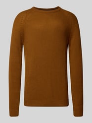 Sweter z dzianiny z okrągłym dekoltem model ‘PANNEL’ od JACK & JONES - 32