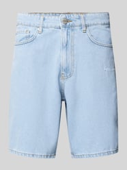 Straight Leg Jeansshorts mit Label-Stitching Modell 'EARL' von Pegador Blau - 16