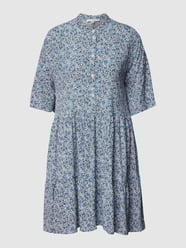 Knielanges Kleid mit floralem Allover-Muster von Jake*s Casual Blau / Türkis - 45