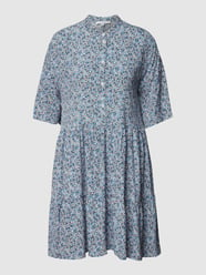 Knielanges Kleid mit floralem Allover-Muster von Jake*s Casual Blau - 23