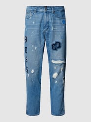 Tapered Fit Jeans im Destroyed-Look Modell 'Tatum' von BOSS Orange Blau - 19