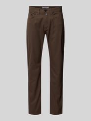 Smart fit chino met structuurmotief, model 'Lyon' van Pierre Cardin Bruin - 15