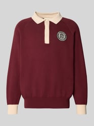 Gebreide pullover met labeldetail van PROHIBITED Bordeaux - 9