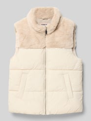 Kamizelka pikowana o kroju regular fit z obszyciem ze sztucznego futra model ‘WANJA’ od Only - 14