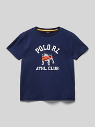 T-Shirt mit Label-Print von Polo Ralph Lauren Kids Blau - 5