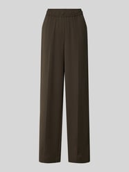 Wide leg stoffen broek met vaste persplooien, model 'Cakura' van Someday Groen - 19