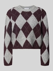 Strickpullover im Allover-Look von COMMA Bordeaux - 6