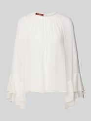 Bluzka jedwabna o kroju regular fit z plisami model ‘ZEO’ od Max Mara Studio - 37
