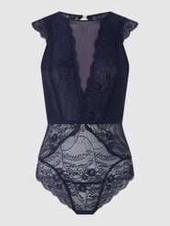Body met gebloemd kant van LASCANA Blauw - 11