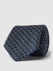 Brede stropdas met all-over motief van BOSS Blauw - 36