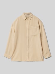 Regular fit overhemd met kentkraag en linnen van Garcia Beige - 10