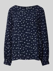 Blusenshirt aus Visksoe mit Allover-Muster von Tom Tailor Blau - 35