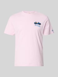 Koszulka T-shirt z przeszyciami model 'PORTOFINO' od MC2 Saint Barth Fuksjowy - 23