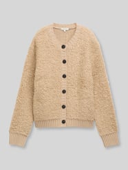Cardigan met bouclé-structuur van Tom Tailor Beige - 7