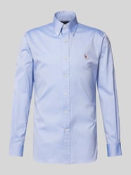 Slim Fit Business-Hemd mit Label-Stitching von Polo Ralph Lauren Blau - 7