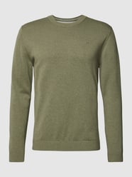 Gebreide pullover met labelstitching van Tom Tailor Groen - 10