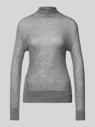 Gebreide pullover met opstaande kraag van Stefanel Grijs / zwart - 30