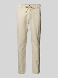 Tapered Fit Leinenhose mit elastischem Bund von Lindbergh Beige - 23