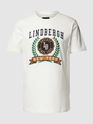 T-shirt z haftem od Lindbergh Biały - 17