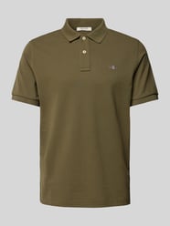 Regular fit poloshirt met labelstitching van Gant Groen - 22