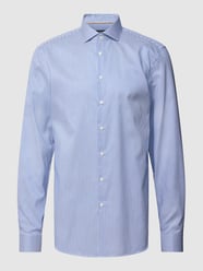 Slim Fit Business-Hemd mit Streifenmuster von Jake*s Blau - 34