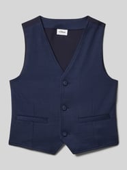 Regular Fit Weste mit Rückenteil aus Taft von s.Oliver RED LABEL Blau - 16