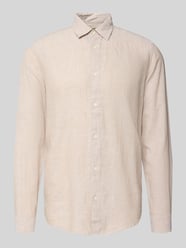 koszula casualowa o kroju slim fit z mieszanki bawełny i lnu model 'CAIDENLS SOLID' od ONLY & SONS - 3