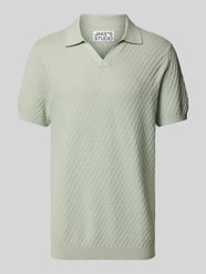 Koszulka polo o kroju regular fit z fakturowanym wzorem od JAKE*S STUDIO MEN Zielony - 17