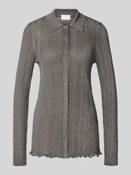 Koszulka z dzianiny z kołnierzykiem polo i pełną listwą guzikową od Jake*s Collection - 39