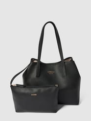 Shopper mit Label-Detail Modell 'VIKKY' von Guess Schwarz - 40