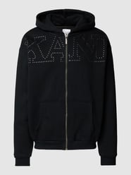 Sweatjacke mit Label-Ziersteinbesatz Modell 'Studded Retro' von KARL KANI Schwarz - 37